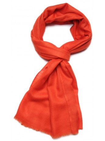 Echte Pashmina Stola Orange 100% Handgewebter Kaschmir