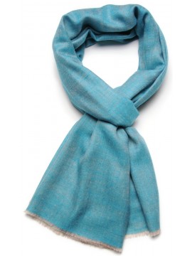 SACHA TURKOOIS, echte Pashmina stola 100% cashmere omkeerbaar