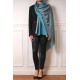 SACHA TURCHESE, Stola vera pashmina 100% Cashmere reversibile